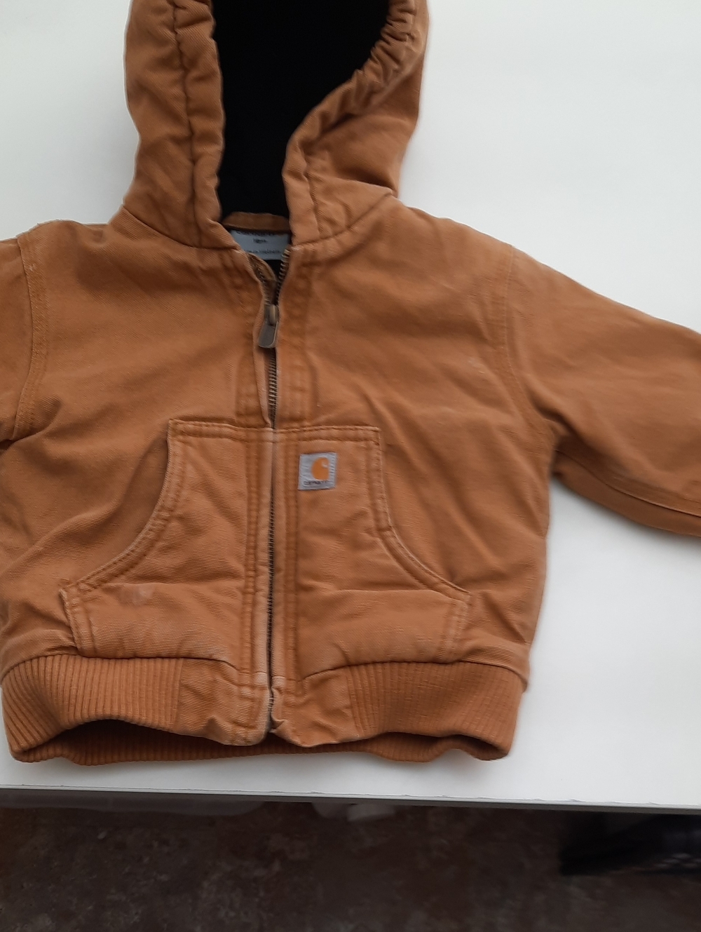 Carhartt Tan Brown Hooded Zip Jacket - Kids - Size 18M